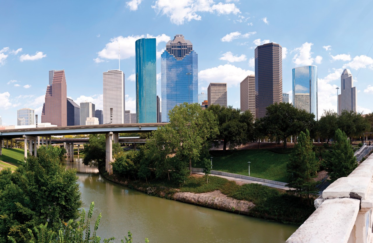 Houston Skyline - Buffalo Bayou Bridge